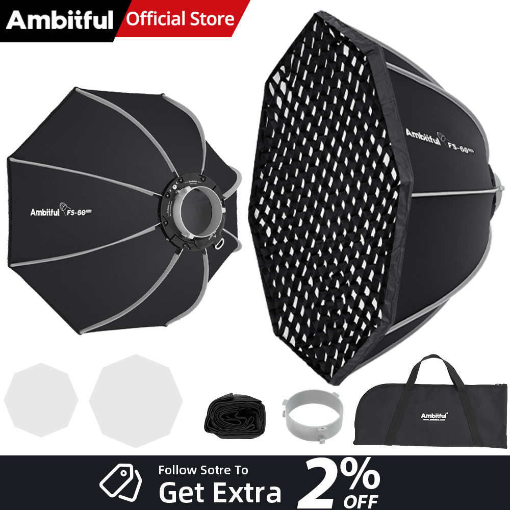 Photography Studio Lighting Set Up - AMBITFUL FS60PROII クイックセットアップ ボーエンズマウント ソフトボックス 撮影用ライトボックス