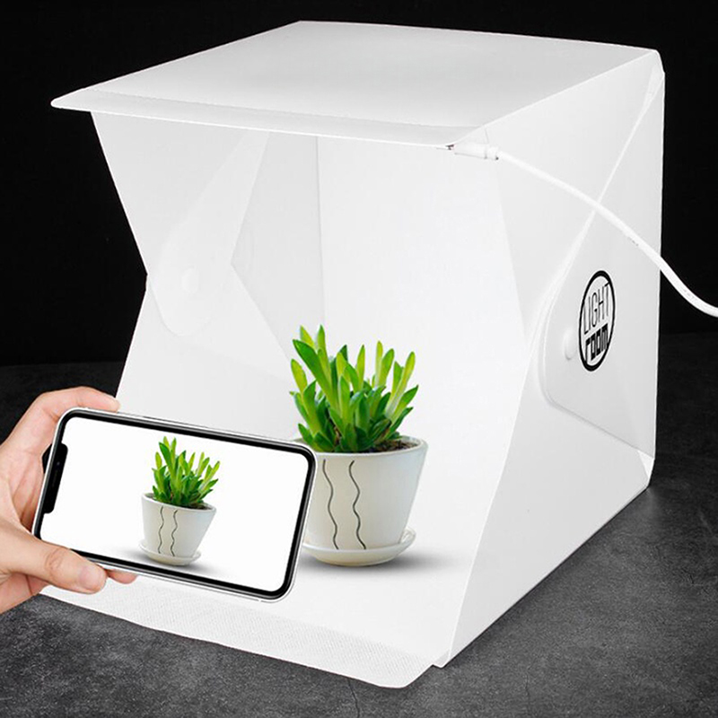 Photography Lighting Softbox - ホット写真撮影 LED ライトルームフォトスタジオライトテントソフトボックス背景フォトボックスデジタル一眼レフカメラ用 22 センチメートルポータブル折りたたみライトボックス