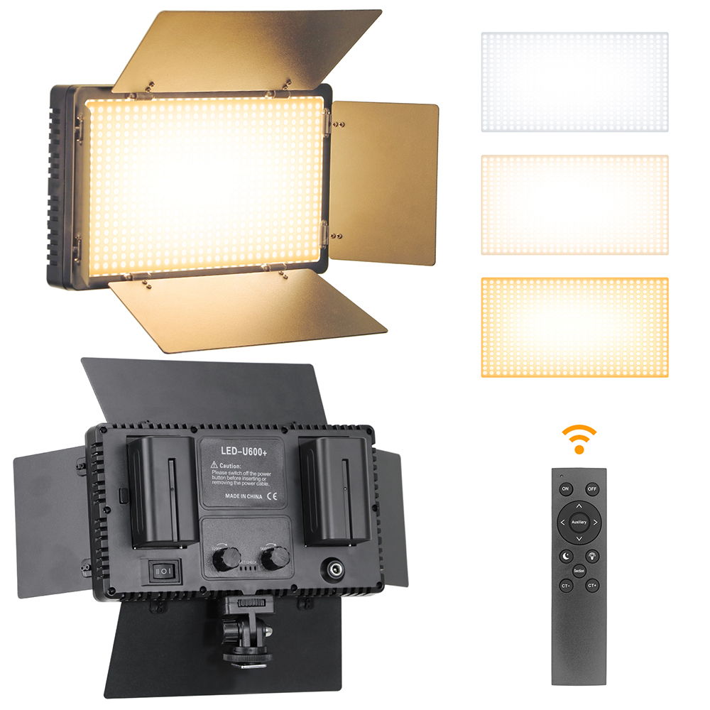 Video Light Panel Led - U800-LEDスタジオライトキット,600,カメラ,写真,ランプ,調光可能,3200-5600k,ビデオ会議,メイクアップ用