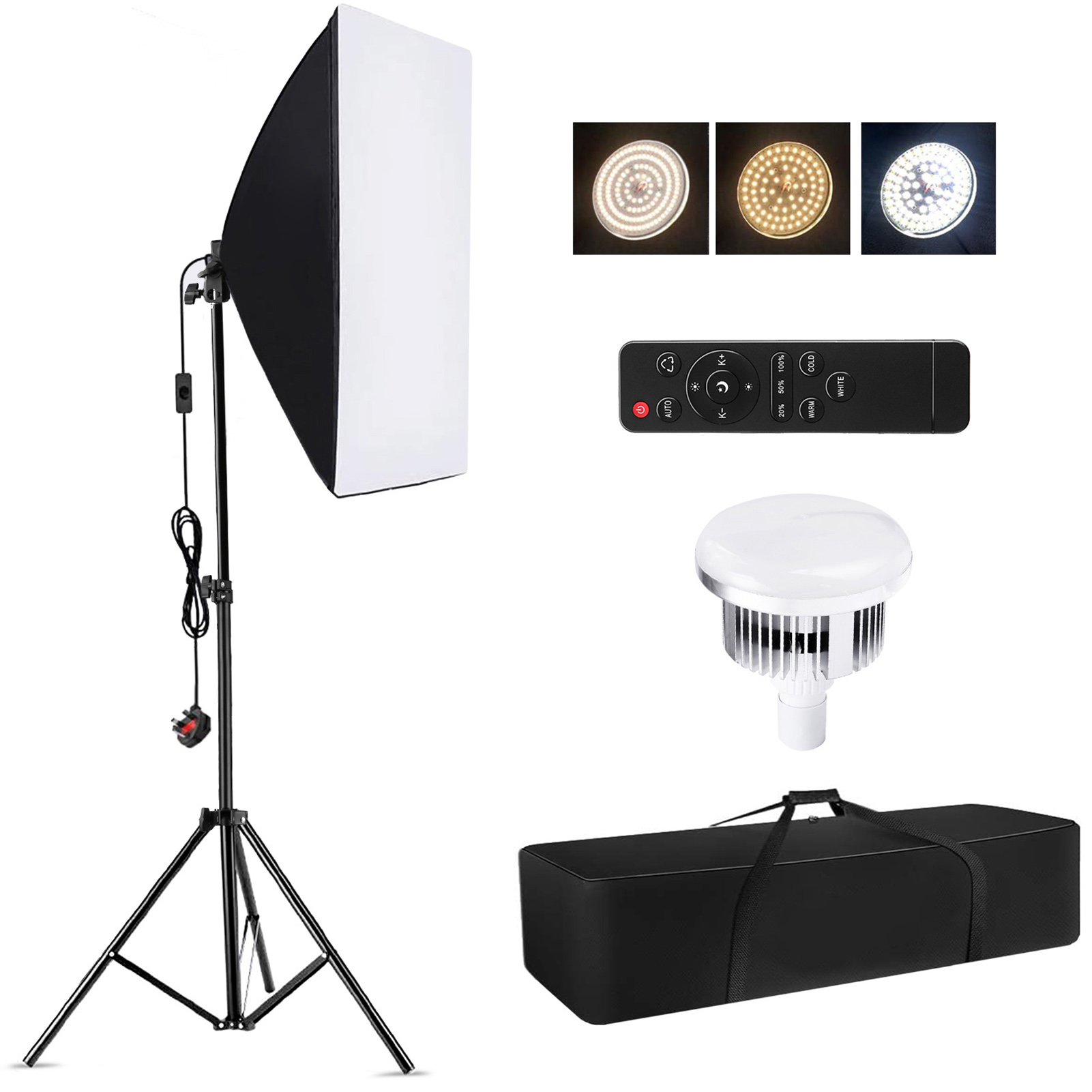 Photography Lighting Softbox - Camnoon Studio 写真撮影ライトキット ソフトボックス照明セット 85W 3000K-6000K