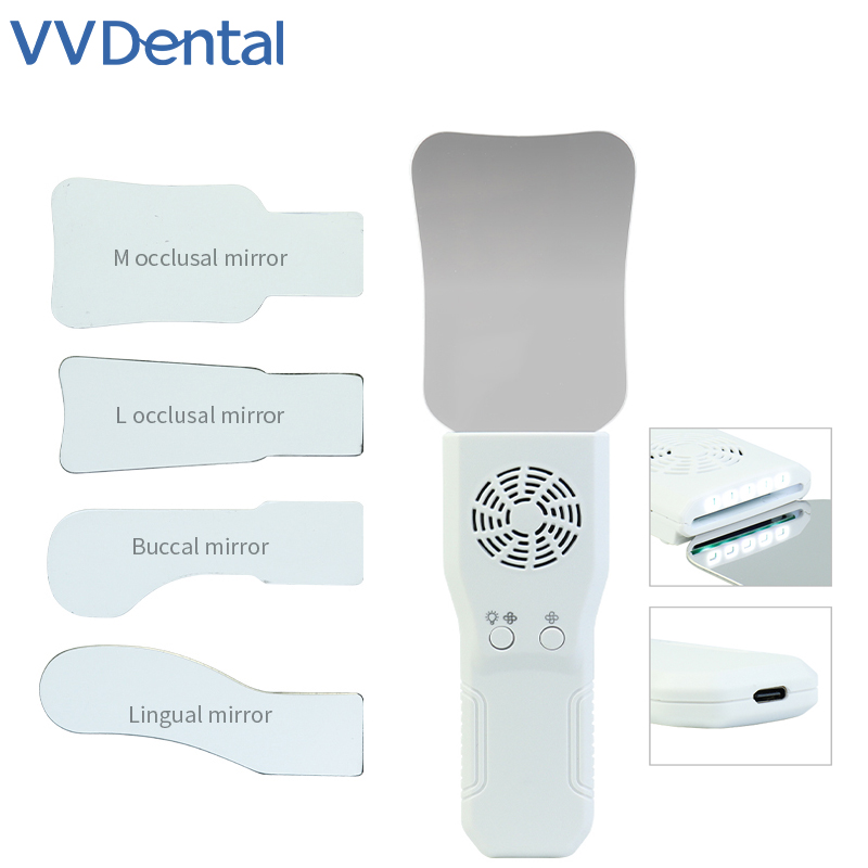 Photography Lighting Game - VVDental デンタルアンチフォグミラーセット 防曇性口腔内写真撮影用ステンレススチールミラー LEDライト付き矯正用反射鏡