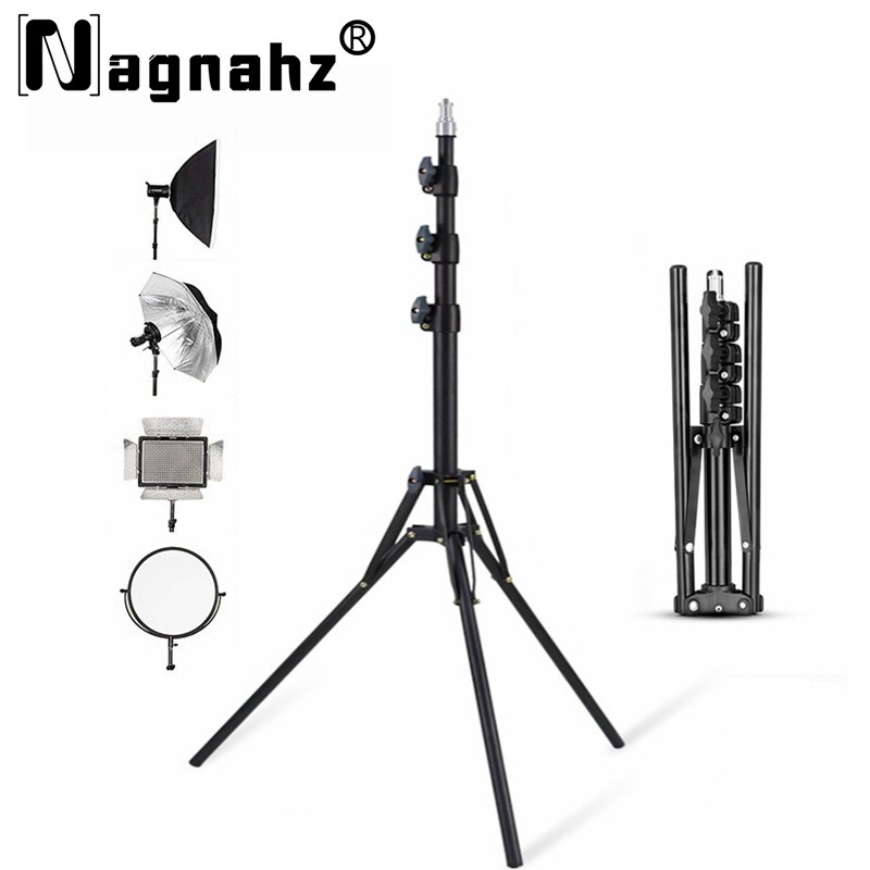 Photography Lighting Softbox - Nagnahz 78インチ写真照明三脚アルミ合金折りたたみ式ポータブルライトスタンド写真カメラフラッシュマウントブラケット
