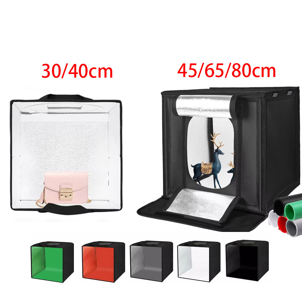 Photography Lighting Softbox - 30/40/45 65 80 センチメートル写真撮影テントフォトライトスタジオソフトボックスポータブル折りたたみテーブル撮影テントキット 5 背景背景