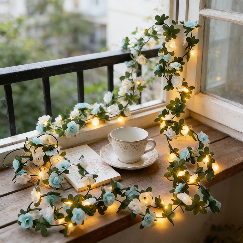 Flower Photography Led Lighting Pack - 3パック（2つの花のつぼみ+1つのLEDライト）造花のつぼみ、LEDライト付き、家の部屋用の吊り下げ式フェイクローズフラワー