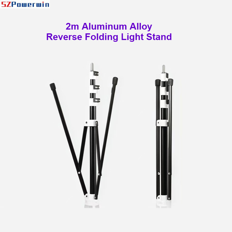 Photography Lighting Softbox - 2m アルミ合金製 リバース折りたたみ式ライトスタンド | スタジオフラッシュ、LEDライト、写真撮影機材用ポータブル三脚