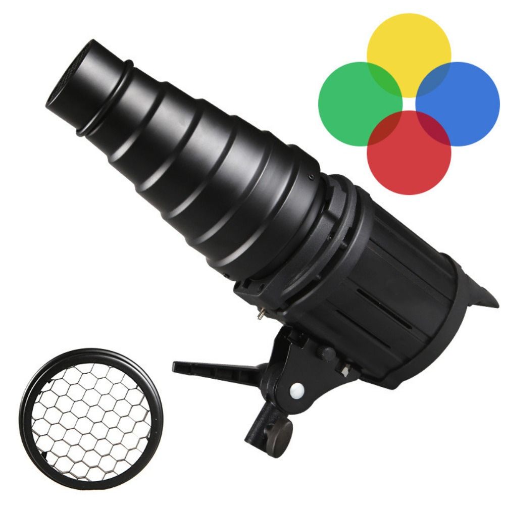 Honeycomb Grid Filter - ハニカムグリッド円錐スヌートカラーフィルターキットアルミ合金フラッシュマウントスヌートプロフェッショナル軽量写真撮影用フラッシュスヌート