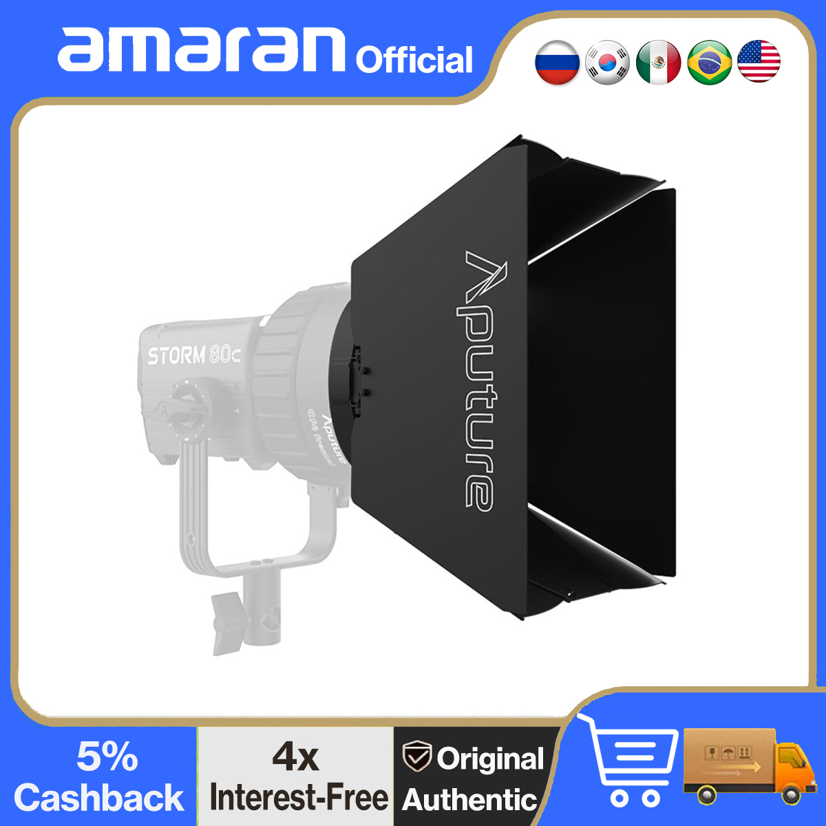 Fresnel Lens Attachment - Aputure cf4納屋ドア、フレネルライトコントロールアタッチメント、ストーム80cと互換性があります