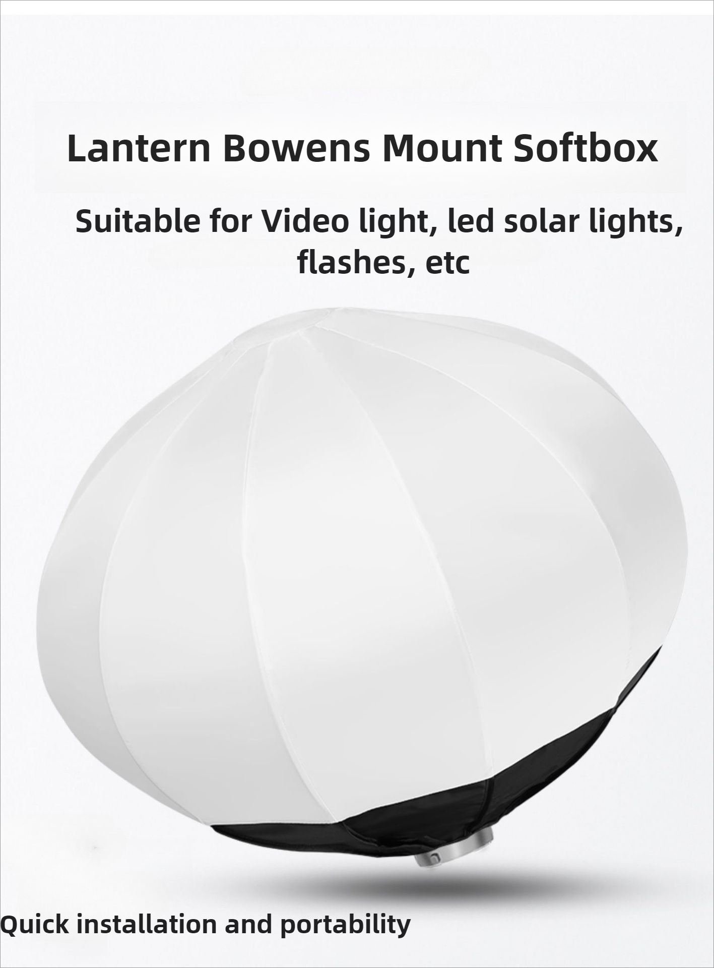 Globe Modifier Round - グローブランタンソフトボックス 55cm 65cm クイックリリースボールディフューザーソフトライトモディファイアー ボーエンズマウント 写真撮影