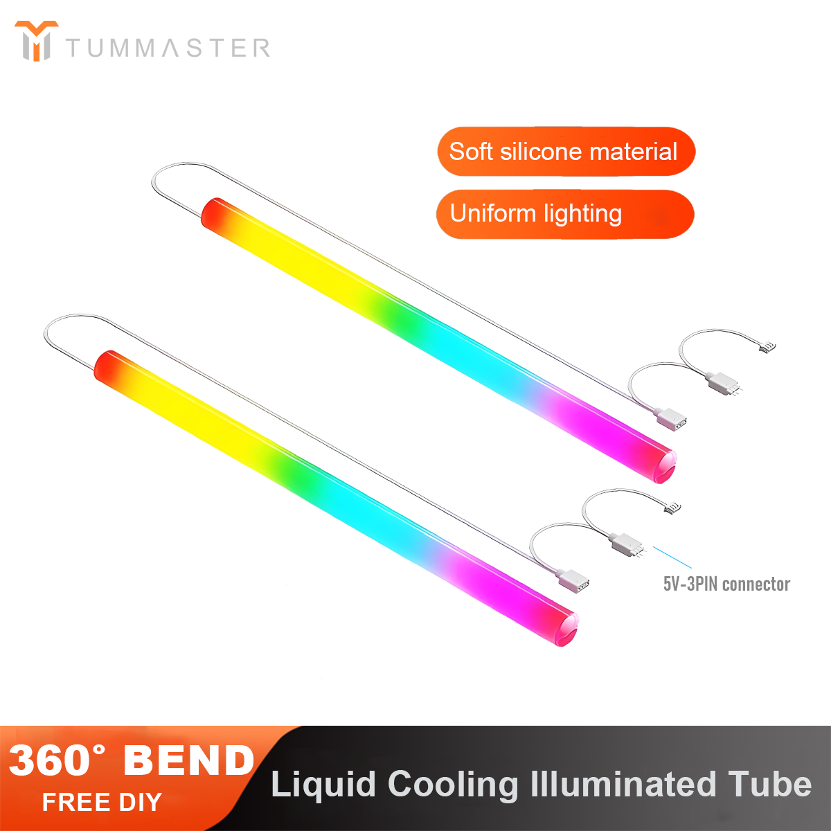 Photography Lighting Game - TUMMASTER ARGB 水冷スリーブ 5V3 ピンソフトシリコン水冷発光チューブ PC