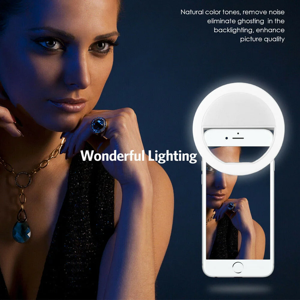 充電式クリップオン自撮りリングライト 3段階調節可能 ポータ - Photography Lighting Accessories のレビューと価格
