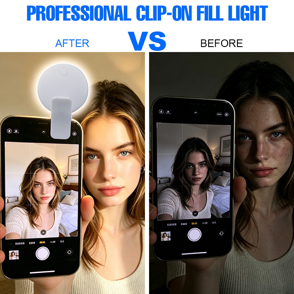 ポータブルクリップオン自撮り補助光 3段階の明るさ 2つのラ - Makeup Photography Lighting のレビューと価格