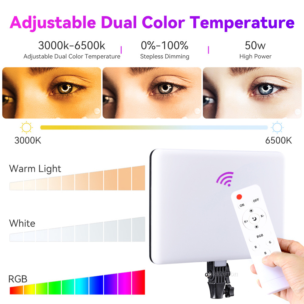 RGB 14 インチ LED ビデオライトリモコン写真撮影  - Video Light Panel Led のレビューと価格