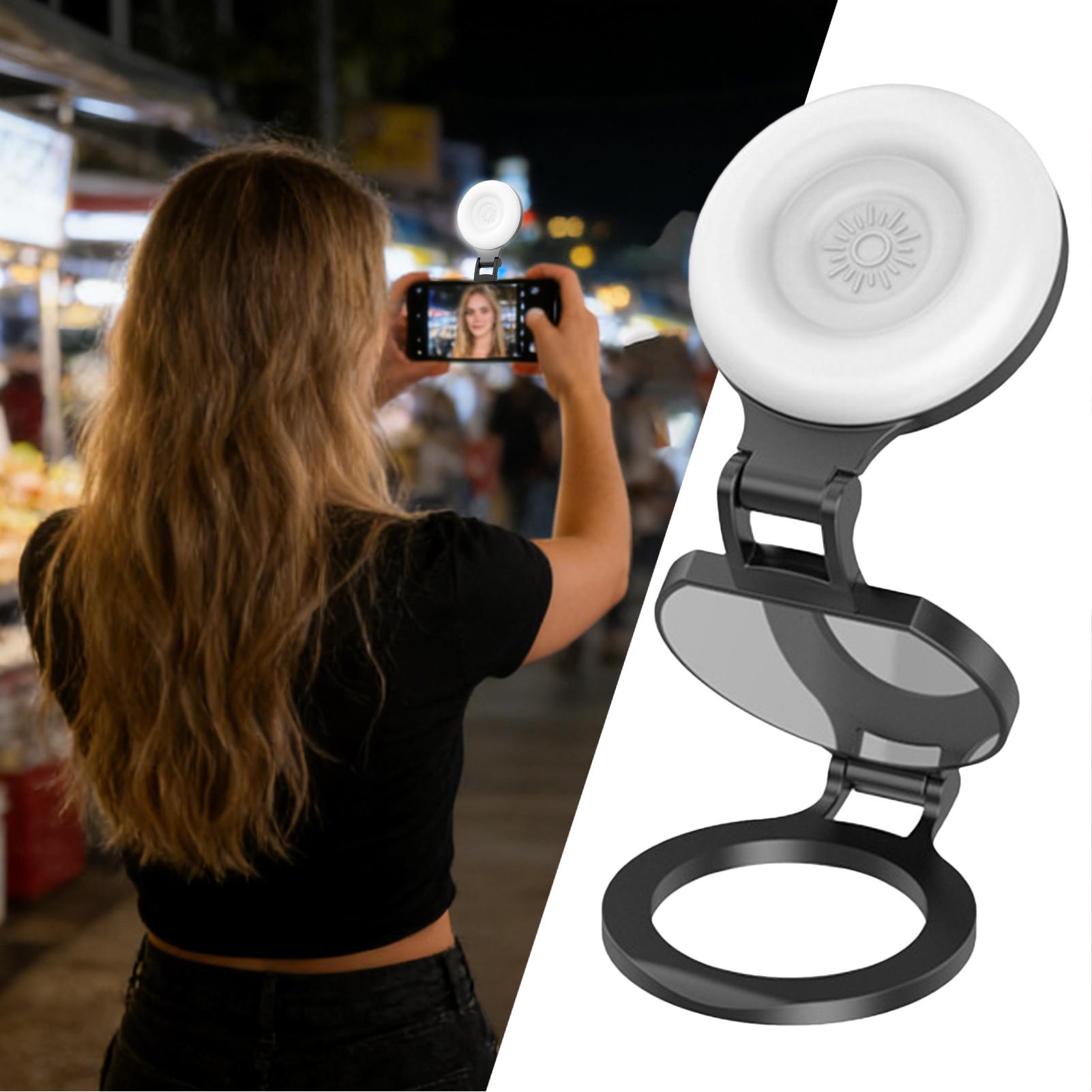 磁気自撮りライト 調光可能なソフト懐中電灯 ミラー付き 磁気 - Makeup Photography Lighting のレビューと価格