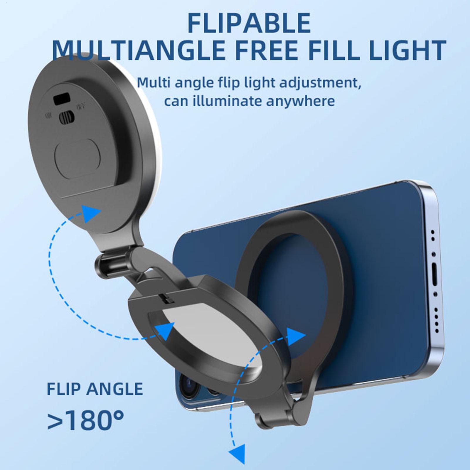 磁気自撮りライト 調光可能なソフト懐中電灯 ミラー付き 磁気 - Makeup Photography Lighting のレビューと価格