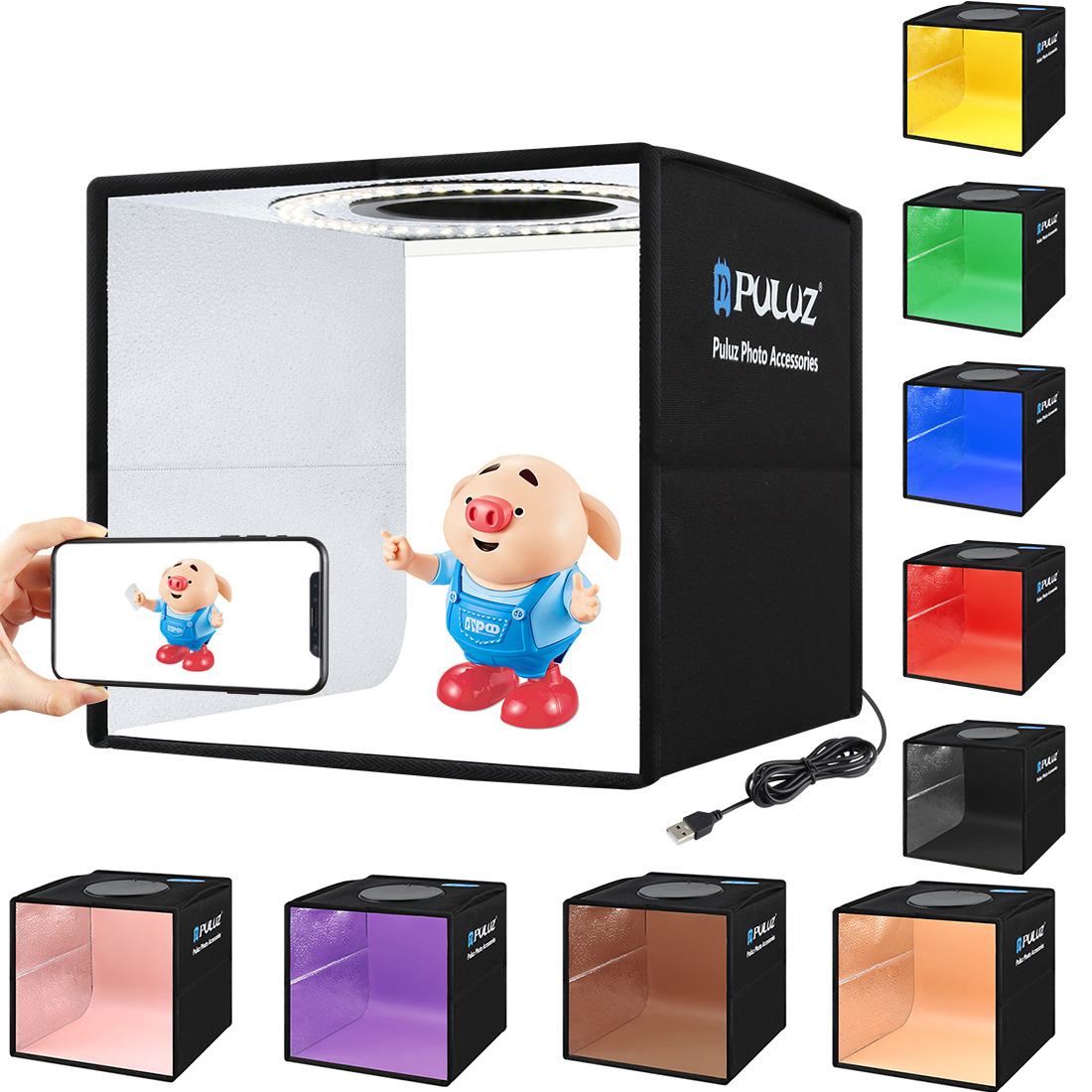ポータブルデスクトップ折りたたみミニソフトボックスリングラン - Photography Lighting Softbox のレビューと価格