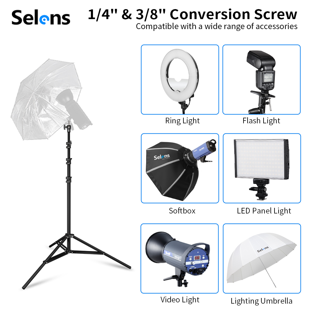 Selens 2.2~3.95m エアクッションライトスタン - Photography Lighting System のレビューと価格