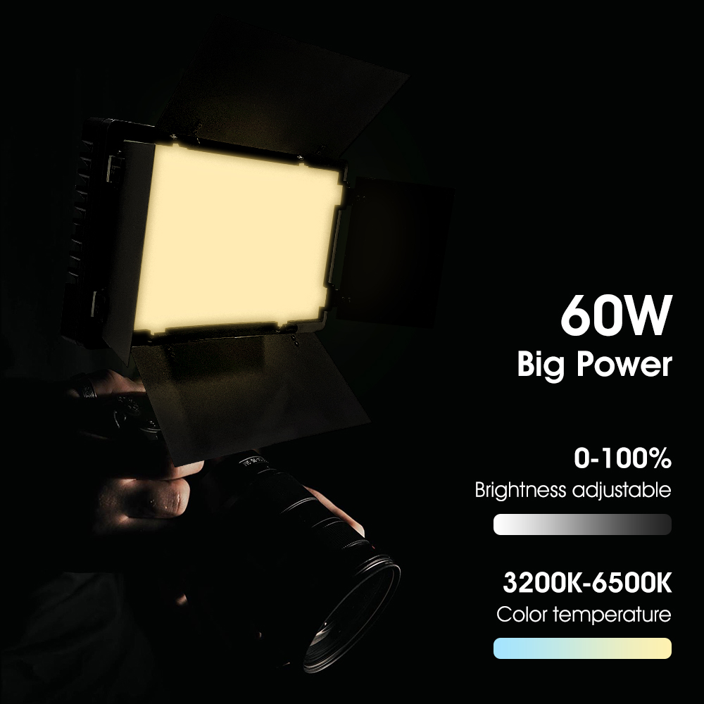 ポータブルビデオライトDS60BI写真撮影用セルフィーライト - Video Light Panel Led のレビューと価格