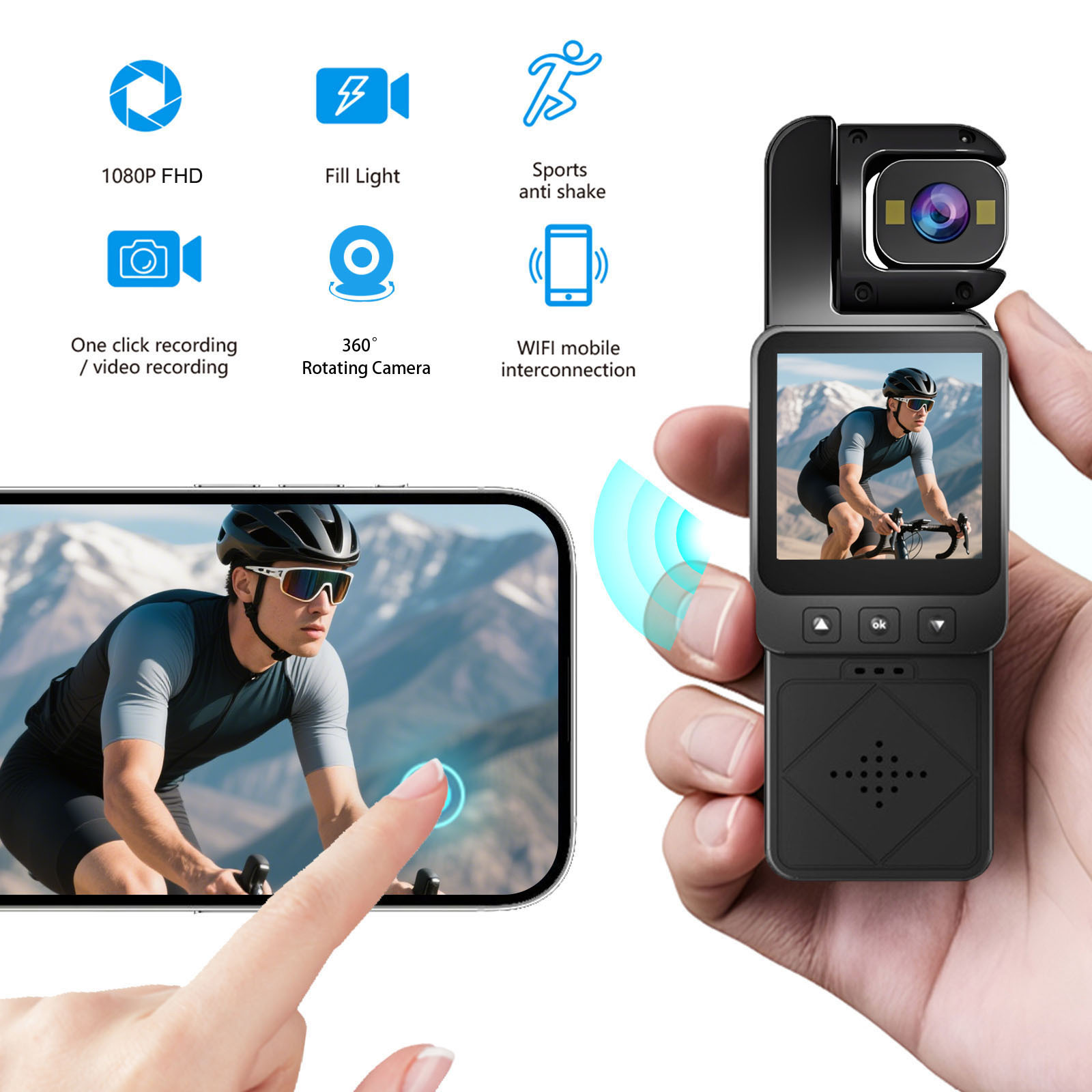 DV02 4K ハンドヘルドアクションカメラ HD180 ° - Photography Lighting System のレビューと価格