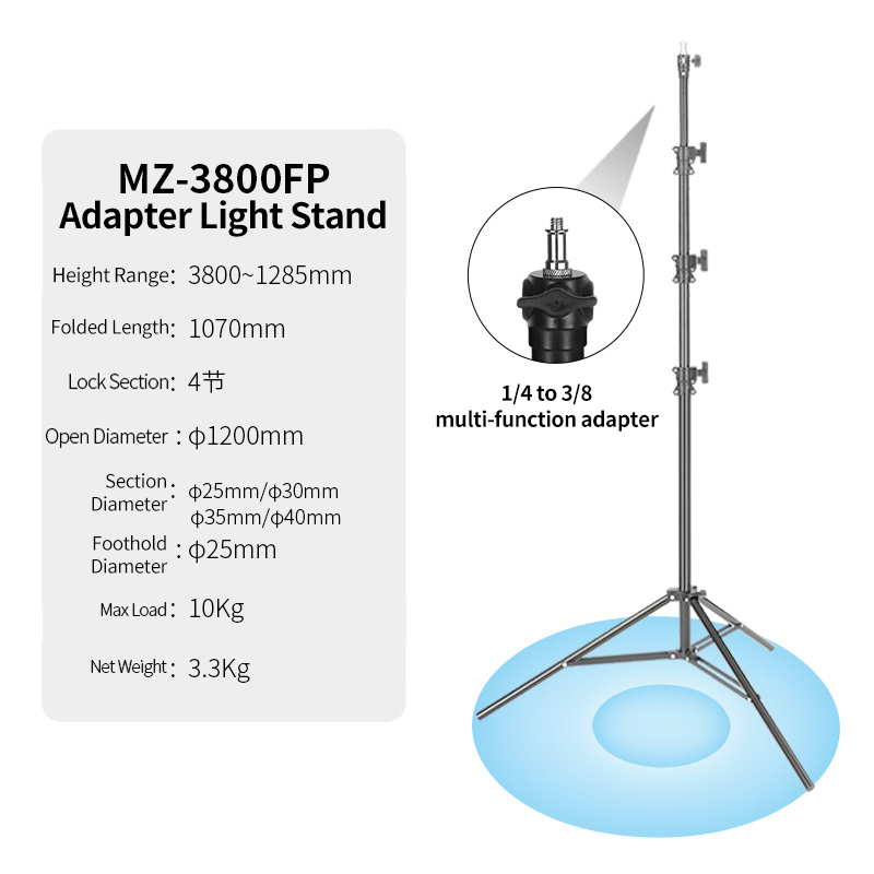 JINBEI MZ-3800FP プロ用写真撮影工業用三脚ラ - Good Lighting In Photography のレビューと価格