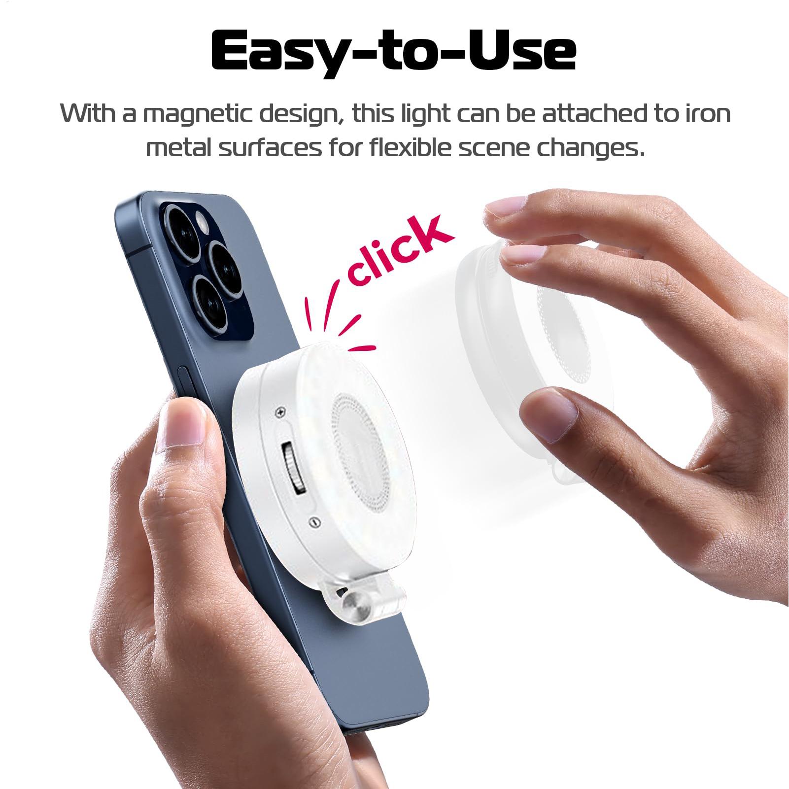 スマホ用自撮りライト 磁気式LEDフォンライト セルフィー3 - Makeup Photography Lighting のレビューと価格