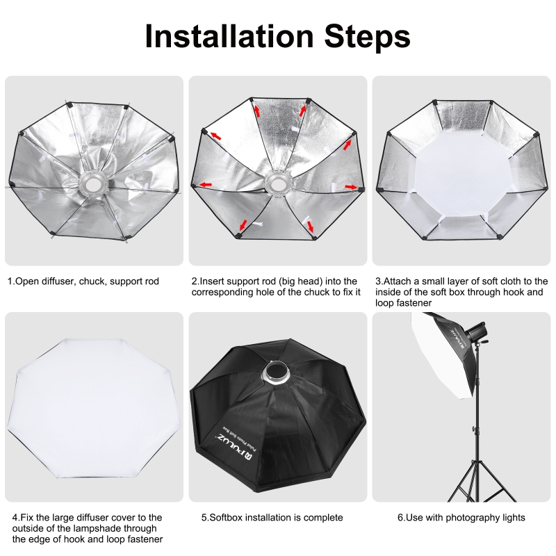 Pulz-octagonソフトボックス、写真用折りたたみ式ラ - Photography Lighting Softbox のレビューと価格