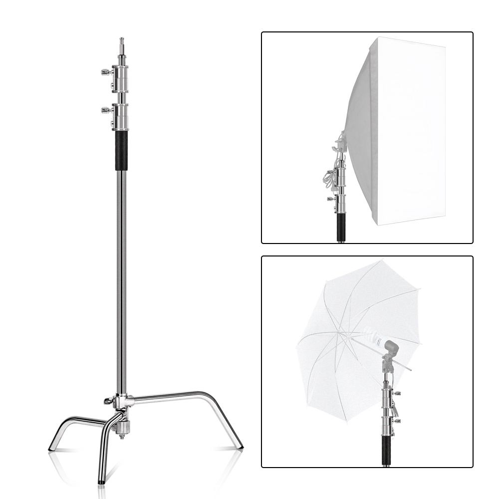 Cスタンド撮影スタンド ステンレス製 ホールドアームとグリッ - Photography Lighting Softbox のレビューと価格
