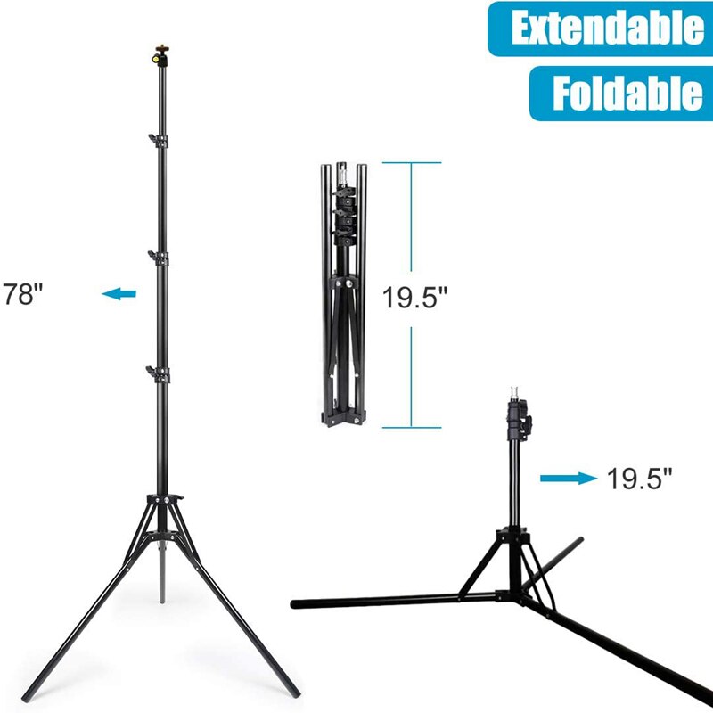 Nagnahz 78インチ写真照明三脚アルミ合金折りたたみ式 - Photography Lighting Softbox のレビューと価格