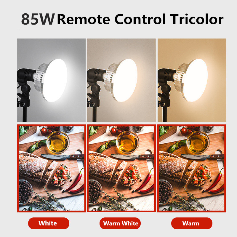 85 ワット LED 写真照明電球 E27 ベースランプリモ - Photography Lighting System のレビューと価格