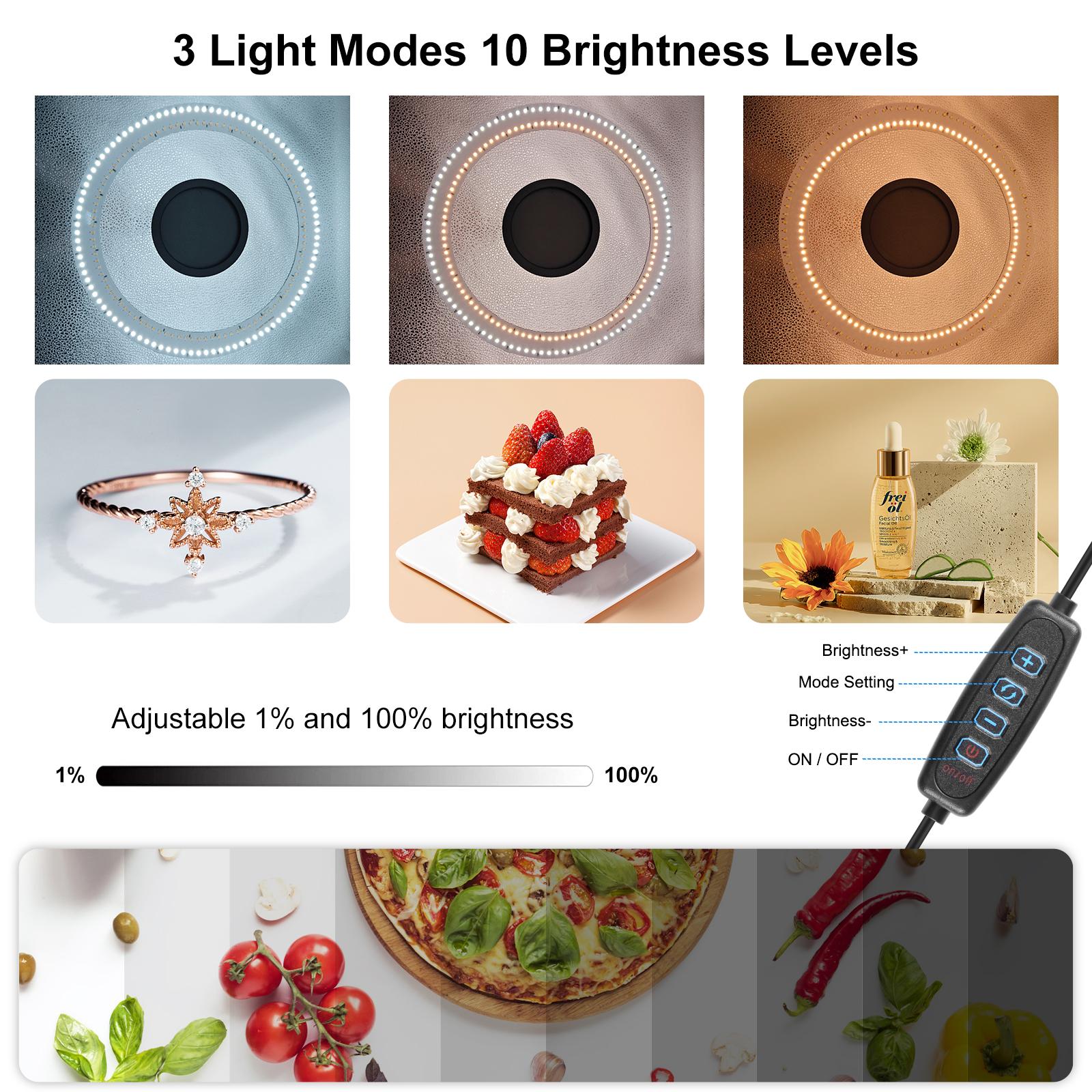 PULUZ 50cm折りたたみ式ポータブルリングライト写真撮 - Makeup Photography Lighting のレビューと価格