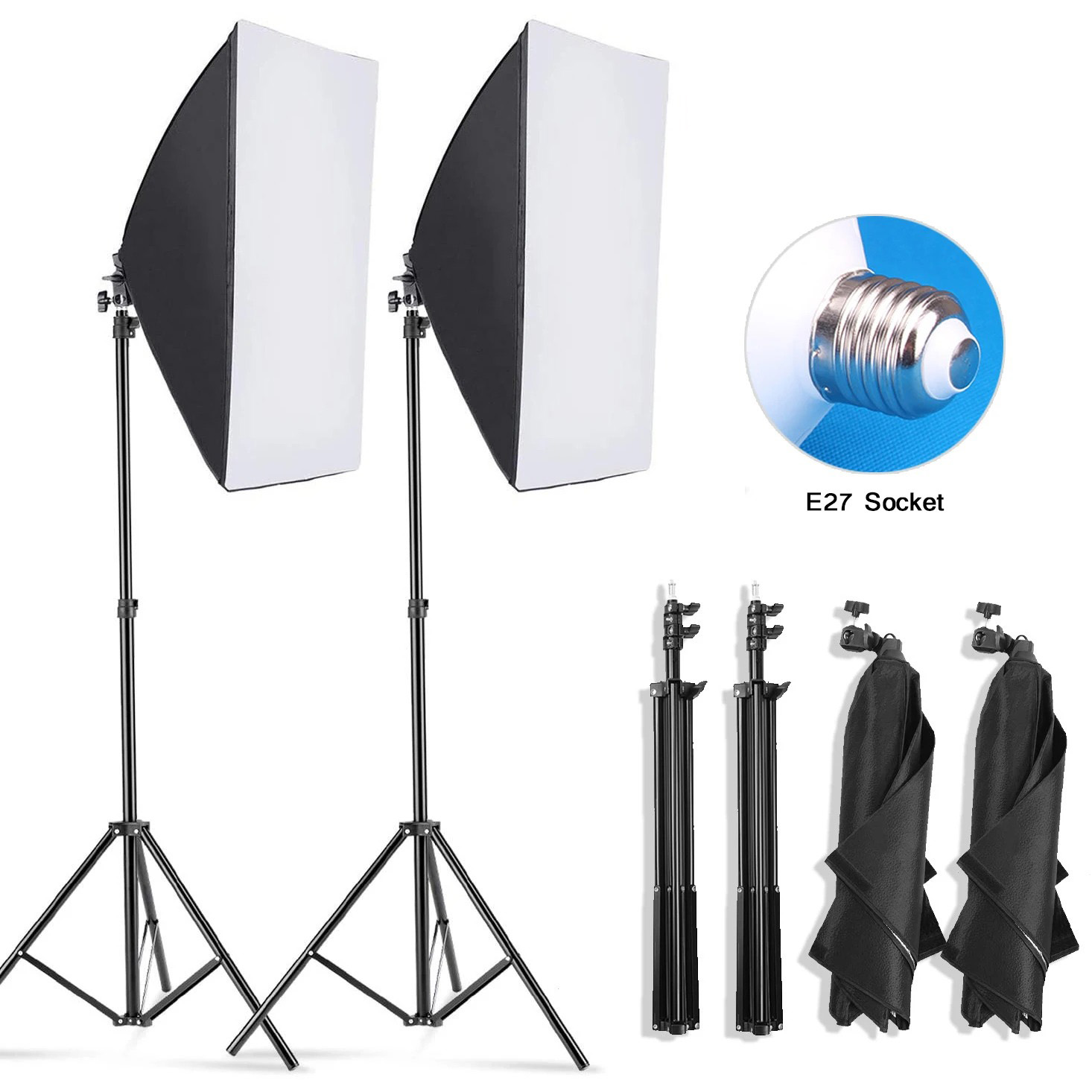 プロ写真撮影用ソフトボックス照明、三脚付きソフトボックス、E - Photography Lighting System のレビューと価格