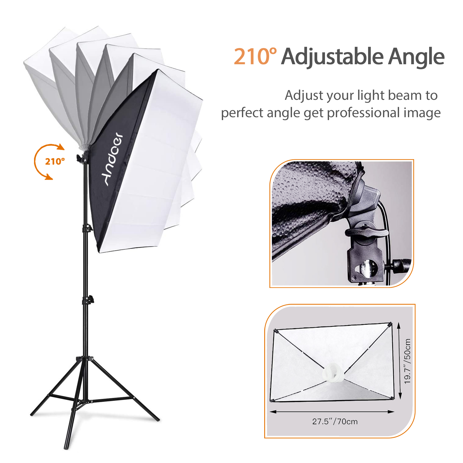 Ander Studio写真ライトキット、ソフトボックス照明 - Photography Lighting System のレビューと価格