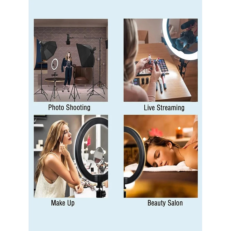 Desiontal 26cmリングライト、三脚スタンド付き、 - Makeup Photography Lighting のレビューと価格