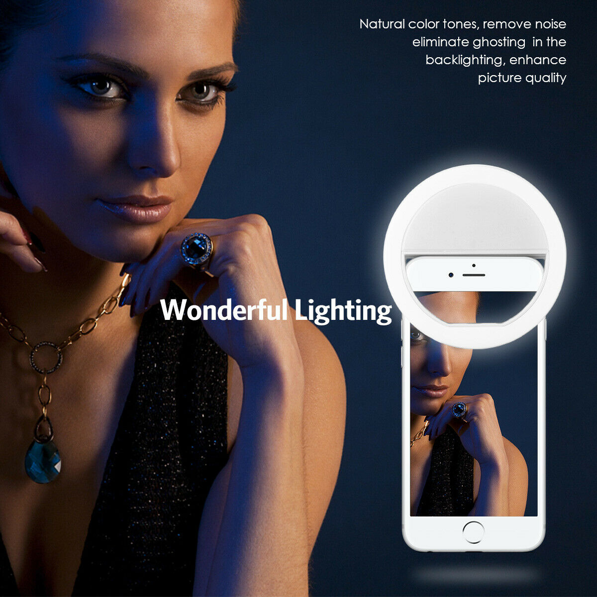 USB充電式LEDセルフィーリングライト、携帯電話レンズ用L - Photography Lighting Game のレビューと価格