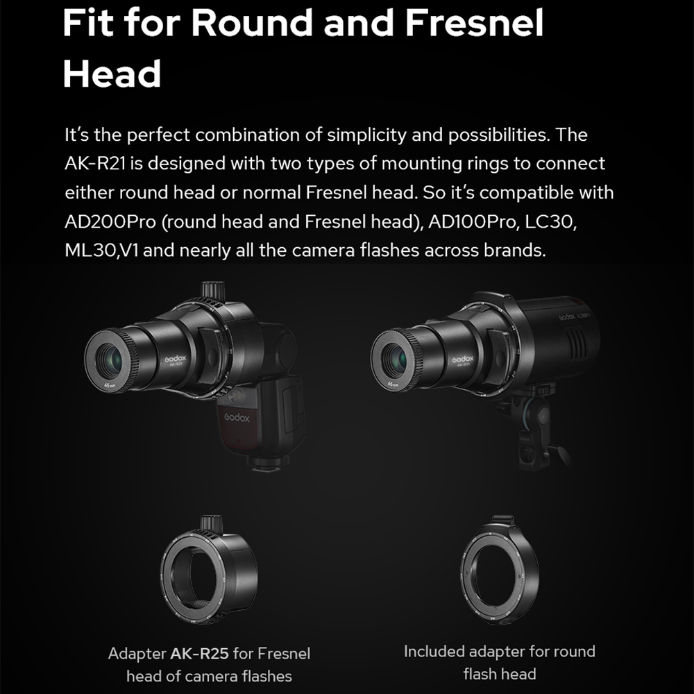 Godox AK-R21 アクセサリー投影アタッチメントレン - Fresnel Lens Attachment のレビューと価格