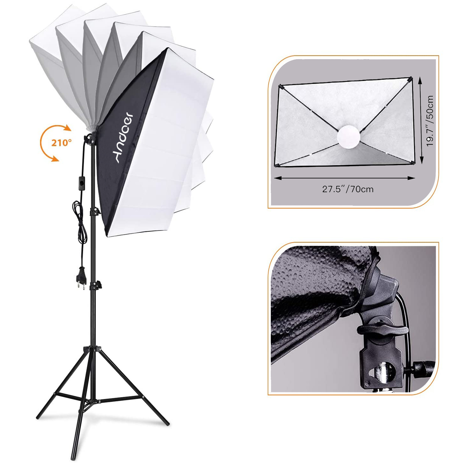 Andoer ソフトボックス照明セット スタジオ写真撮影ライ - Photography Video Lighting Kit のレビューと価格