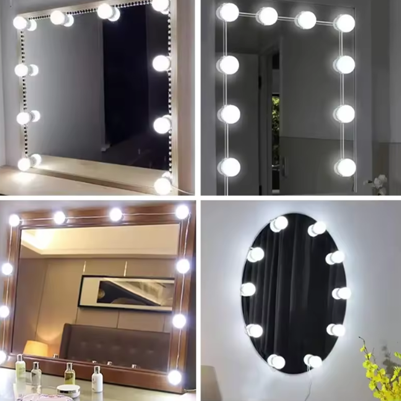 LED化粧鏡ライト ハリウッドスタイル USB調光可能 明る - Makeup Photography Lighting のレビューと価格
