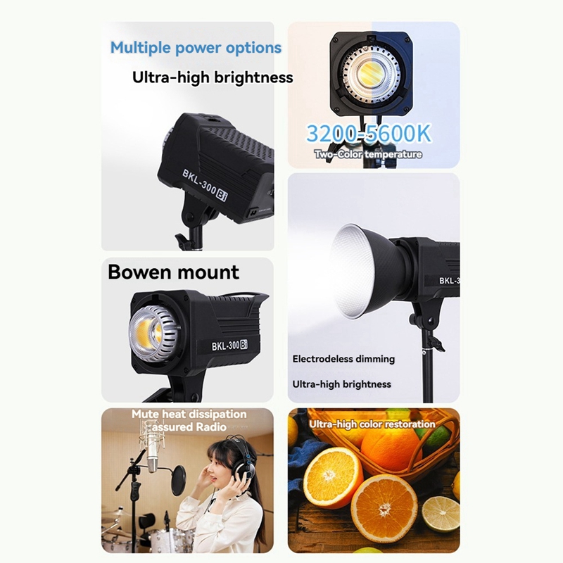 300W Bi LED ビデオライト、ポートレート、屋外写真 - Photography Lighting System のレビューと価格