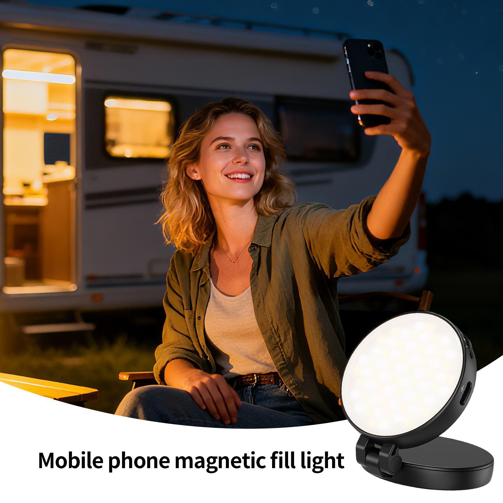 電話ライト磁気ビデオ録画ランプポータブル自撮りライト写真撮影 - Makeup Photography Lighting のレビューと価格