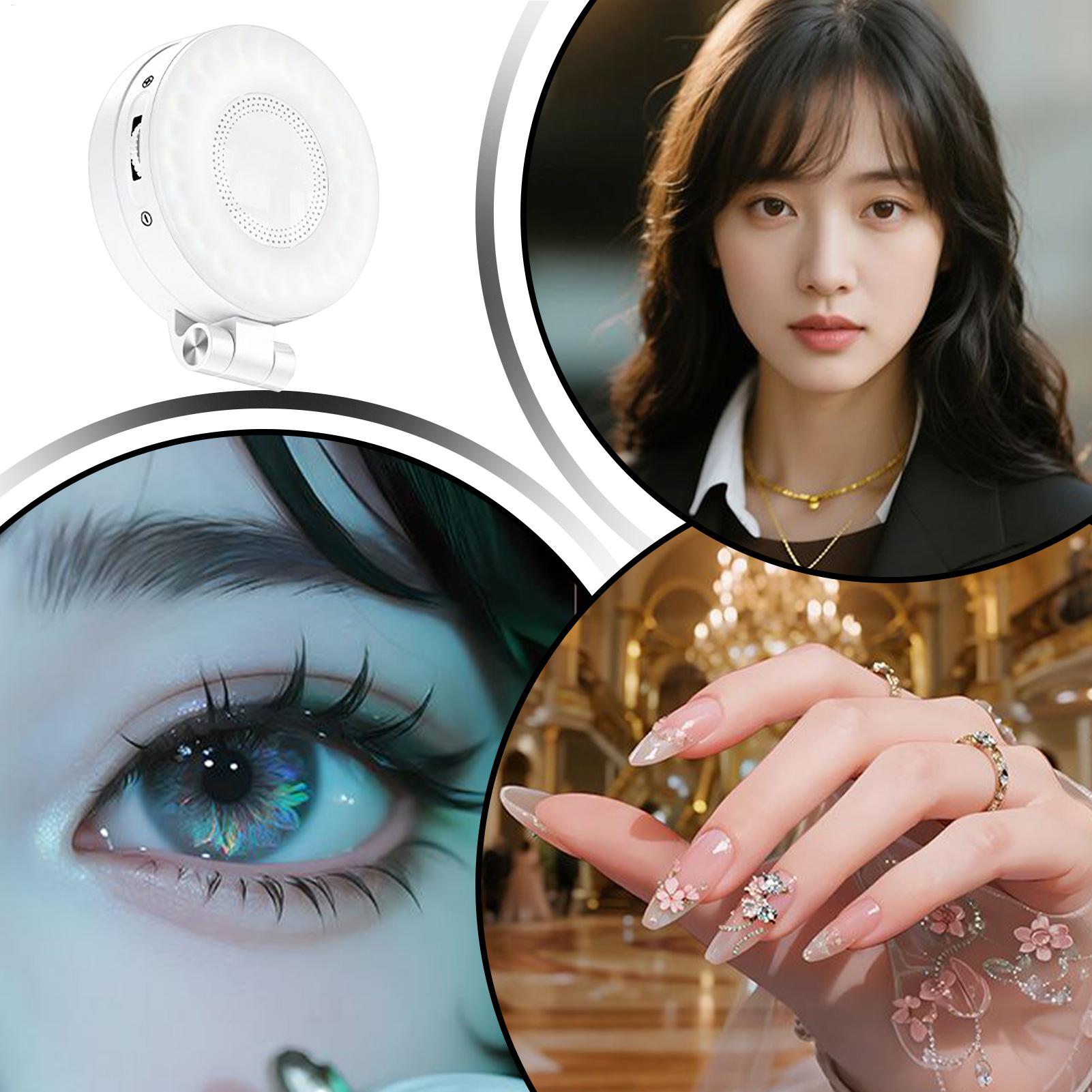 ポータブル自撮りライト、マグネット式クリップ付きスマホリング - Makeup Photography Lighting のレビューと価格