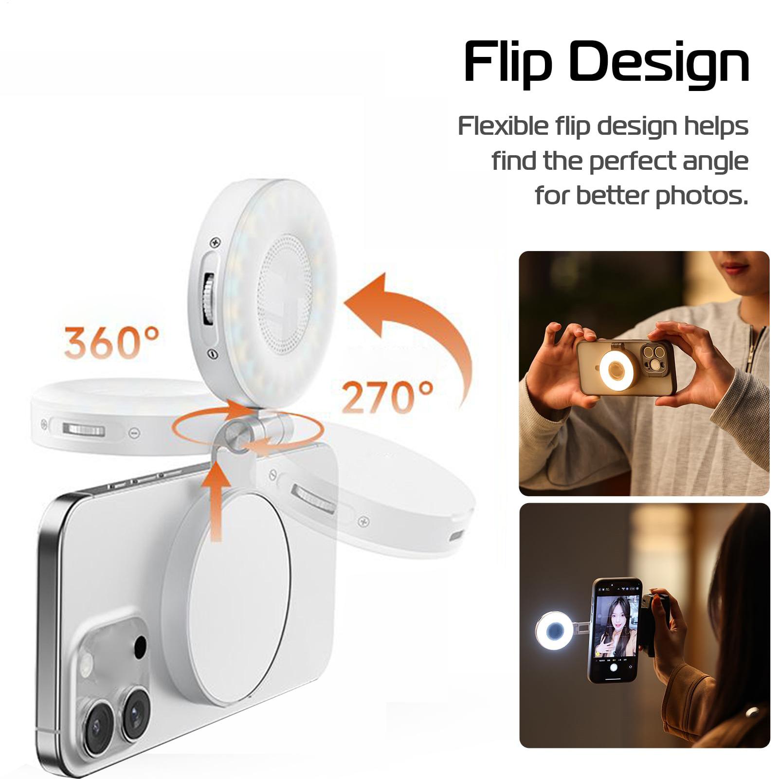 ポータブル自撮りライト、マグネット式クリップ付きスマホリング - Makeup Photography Lighting のレビューと価格