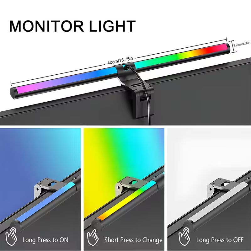 LEDコンピュータースクリーンハンギングライトバーUSBモニ - Photography Lighting Game のレビューと価格