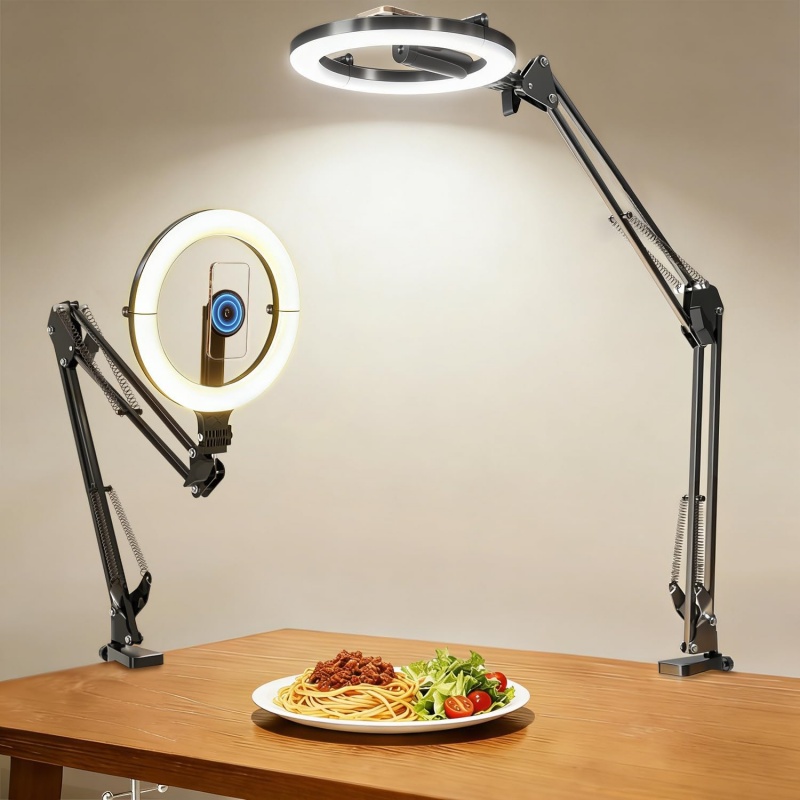 10インチリングライト付き磁気オーバーヘッドフォンマウント、 - Photography Lighting System のレビューと価格