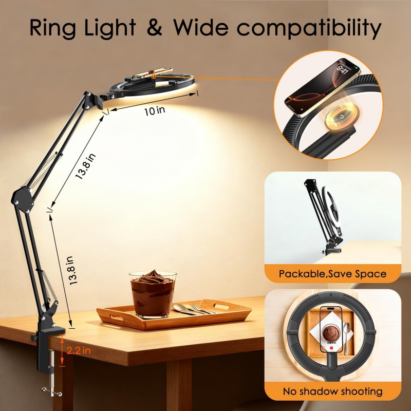 10インチリングライト付き磁気オーバーヘッドフォンマウント、 - Photography Lighting System のレビューと価格