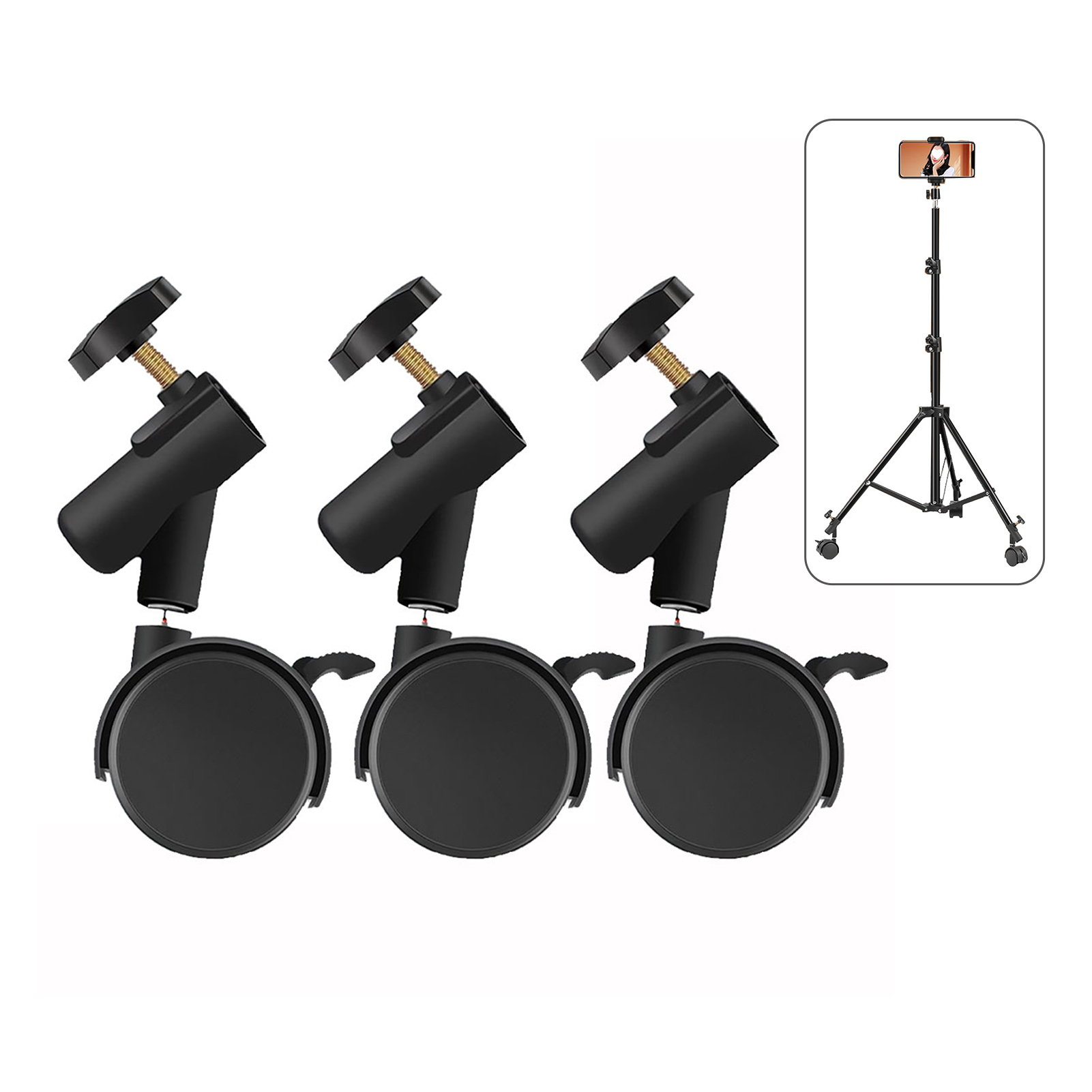 3個/セット フレキシブルキャスターホイール 直径16mmの - Photography Video Lighting Kit のレビューと価格